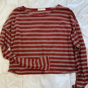 Lulus stripped cropped long sleeve